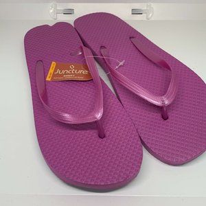 Juncture Womens Everyday Essentials Purple Slip On Flip Flop Sandals Size L 9/10